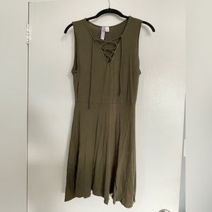Army Green Sleeveless Dress